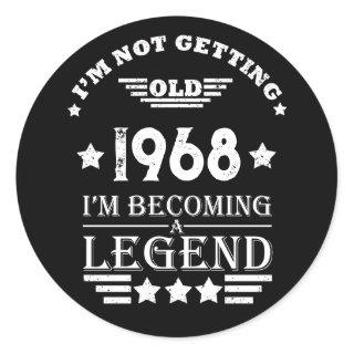 Personalized vintage 55th birthday gifts white classic round sticker