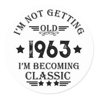Personalized vintage 60th birthday gifts classic round sticker