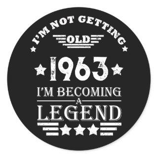 Personalized vintage 60th birthday gifts classic round sticker