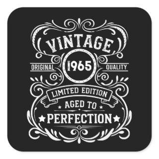 Personalized vintage 60th birthday whiskey themed square sticker