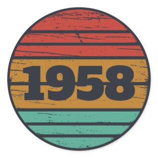 Personalized vintage 65th birthday gifts classic round sticker