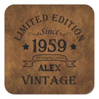 Personalized vintage 65th birthday gifts square sticker