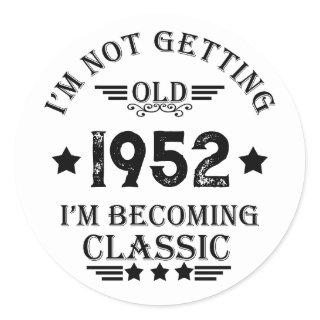 Personalized vintage 70th birthday gifts black classic round sticker