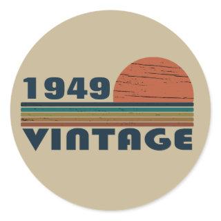 Personalized vintage 75th birthday classic round sticker