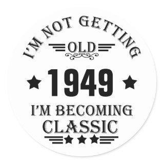Personalized vintage 75th birthday gift classic round sticker
