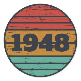 personalized vintage 75th birthday gifts classic round sticker