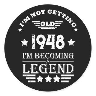 Personalized vintage 75th birthday gifts classic round sticker