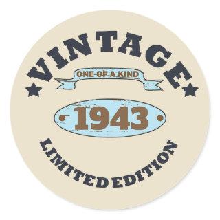 Personalized vintage 85th birthday gifts classic round sticker