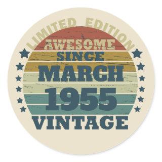 Personalized vintage birthday gift classic round sticker