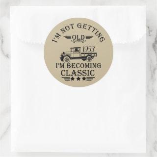 personalized vintage birthday gift classic round sticker