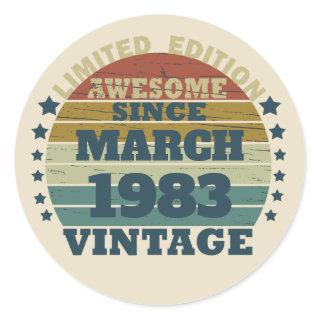 Personalized vintage birthday gift idea classic round sticker