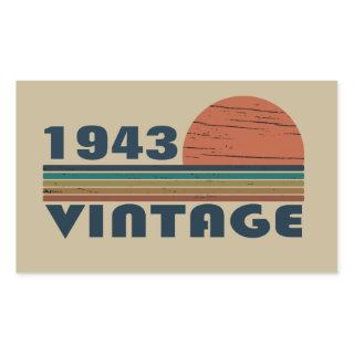 Personalized vintage birthday gift rectangular sticker