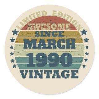 Personalized vintage birthday gifts classic round sticker