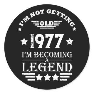 Personalized vintage birthday gifts white classic round sticker