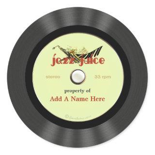 Personalized Vintage Jazz Vinyl Record Classic Round Sticker
