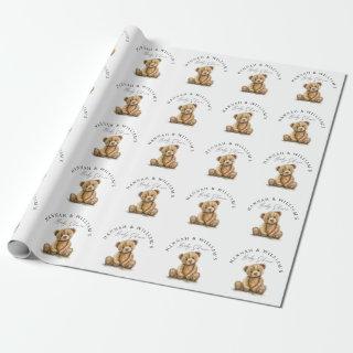 Personalized Watercolor Teddy Bear Baby Shower