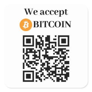 Personalized We Accept Bitcoin Sticker