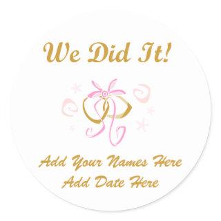 Personalized We Did It Wedding Stickers