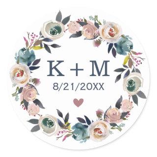 Personalized Wedding Monogram Thank You Guest Gift Classic Round Sticker