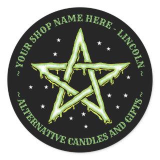 Personalized Witchcraft Pentagram Gothic Classic Round Sticker