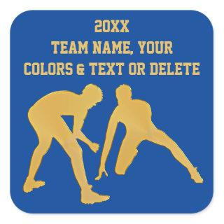 Personalized Wrestling Stickers, Your Text, Colors Square Sticker