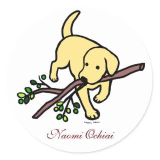 Personalized Yellow Labrador Cartoon Stickers
