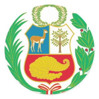 Peru - Escudo Nacional (National Emblem) Classic Round Sticker