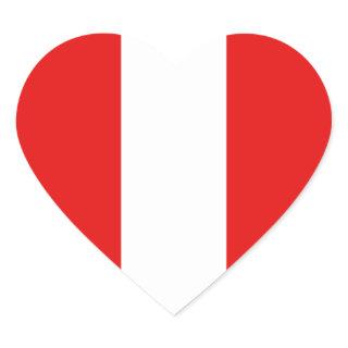 Peru Flag Heart Sticker