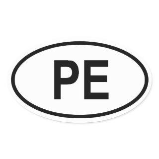 Peru "PE" Oval Sticker