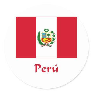 Peruvian Flag Classic Round Sticker