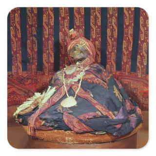 Peruvian mummy from the Paracas cemetery Square Sticker