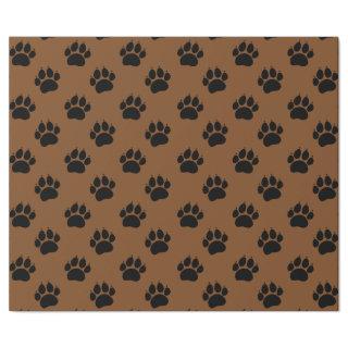 Pet Paw Pattern On Brown