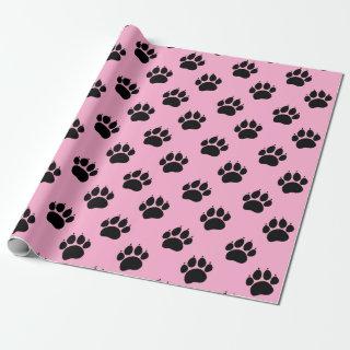 Pet Paw Pattern On Pink