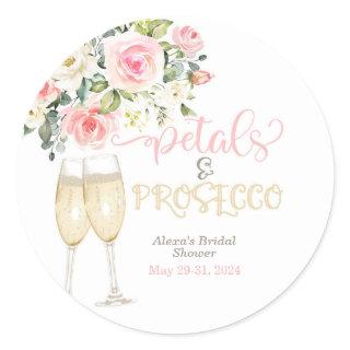 Petals & Prosecco Bridal Shower Classic Round Sticker