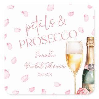 Petals & Prosecco Mimosa Champagne Bridal Shower  Square Sticker