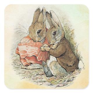 Peter Rabbit and Beniamin Bunny Square Sticker