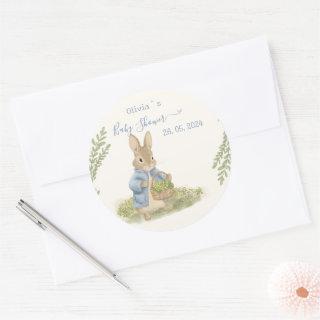 Peter Rabbit Baby Shower Classic Round Sticker
