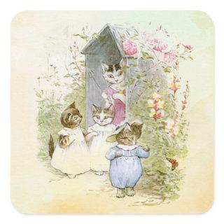 Peter Rabbit (cats) Square Sticker