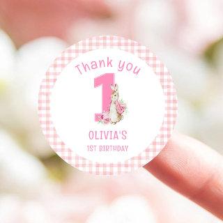 Peter Rabbit First Birthday Classic Round Sticker