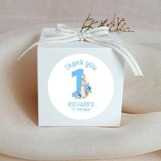 Peter Rabbit First Birthday Classic Round Sticker