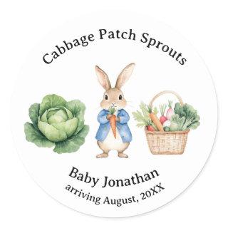 Peter Rabbit Veggie Basket Baby Shower Favor Classic Round Sticker