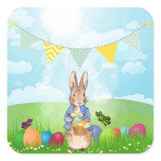 Peter the Rabbit Easter Bunny Rabbit Square Sticker