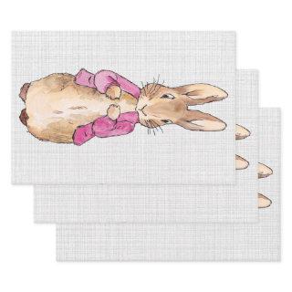 Peter the Rabbit Pink Jacket Gray Linen  Sheets