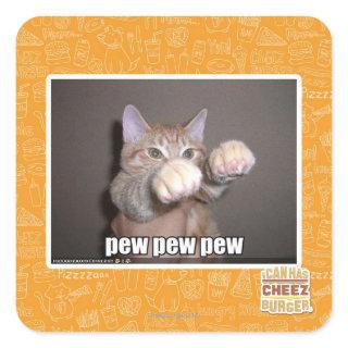 Pew pew pew square sticker