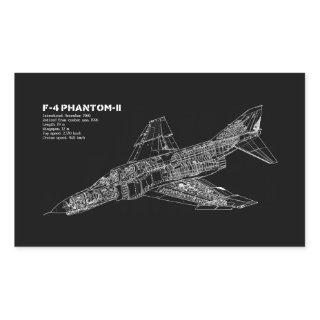 Phantom Fighter Jet (Supersonic Aircraft) Pilot Rectangular Sticker