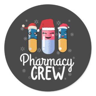 Pharmacy Crew. Pharmacist Christmas T-Shirt Classic Round Sticker