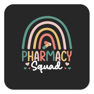Pharmacy Squad Rainbow Square Sticker