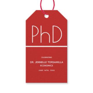 PhD degree Graduation Party Gift Tags