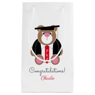 PhD doctor of philosophy congratulations bear Small Gift Bag