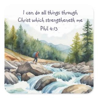 Phil 4:13 I can do all things through Christ Square Sticker